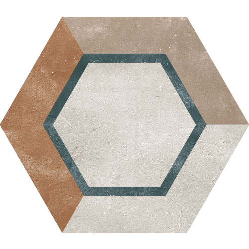 GRESIE HEXAGON HEXA FUSSION DECOR 21.5X25 CM